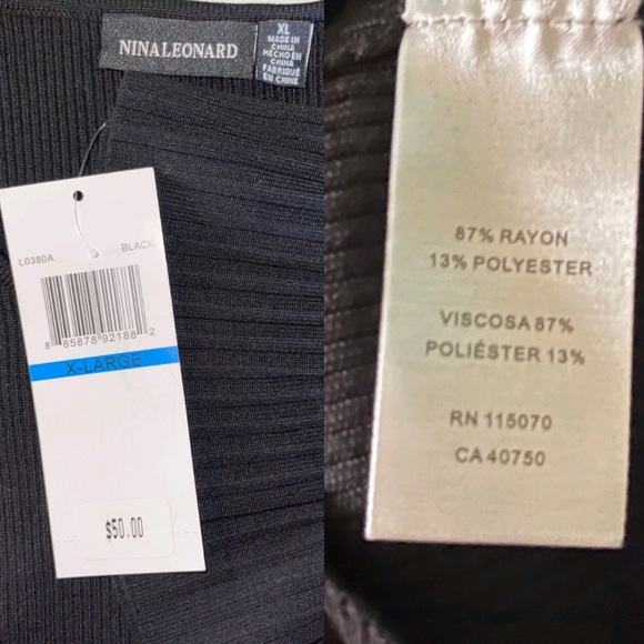 NINA LEONARD | Ribbed Knit Bell Sleeve Sweater Above- Knee Round Neckline Dress - Picture 10 of 16